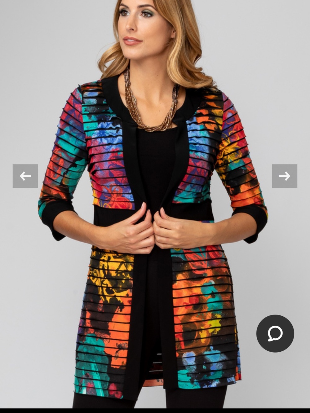 Joseph Ribkoff Cardigan Black Ribbed Top - size 14